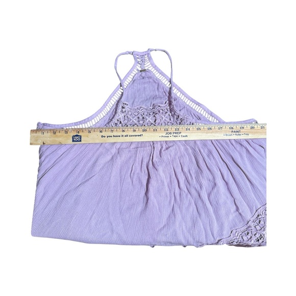 Free People Lilac Lace Halter Mini Dress Boho Festival Style Size S - Picture 8 of 8